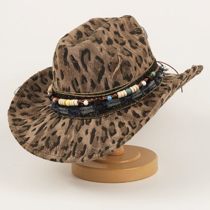 Wool Ethnic-style Womens Leopard-print Hat