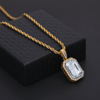 Hip-Hop Mini Diamond Pendant Necklace