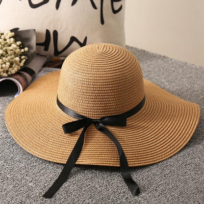 La Dolce Vita Straw Hat - Stylish Italian Summer Sun Hat with Ribbon Tie