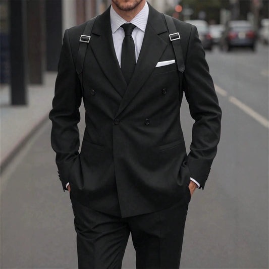 Mens Light-business Single-breasted Suit Jacket