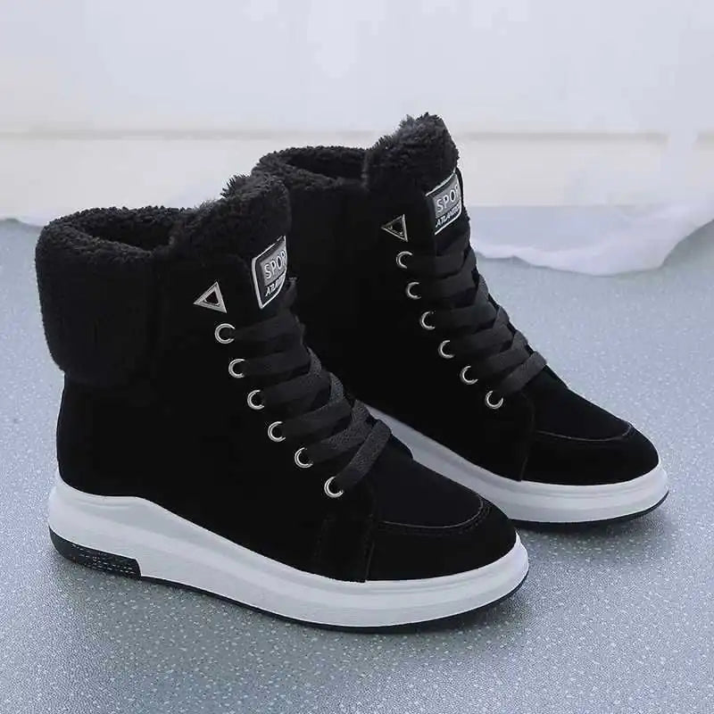 Warm Fleece-lined Martin Boots for Women - All-matching