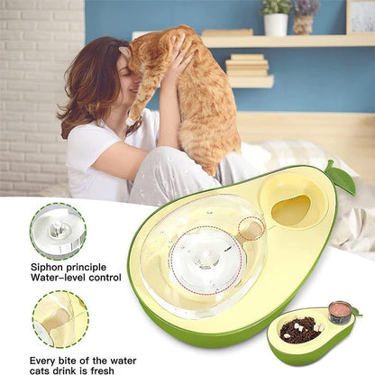 Automatic Drinking Water Bottle Pet Feeder Avocado Shape Kitten Slow Food Feeding Bowl Small Pets Feeder