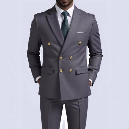 Mens Double-Breasted Fashionable Casual Blazer
