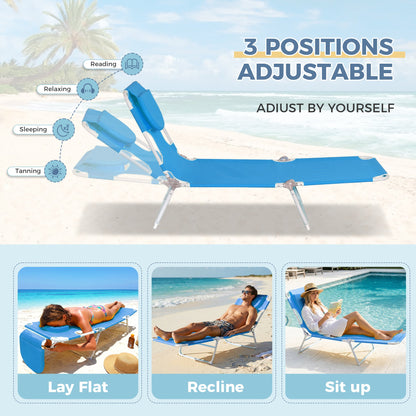 Ainfox Folding Chaise Lounge Chair, Patio Sun Tanning Lounger Reclining Back