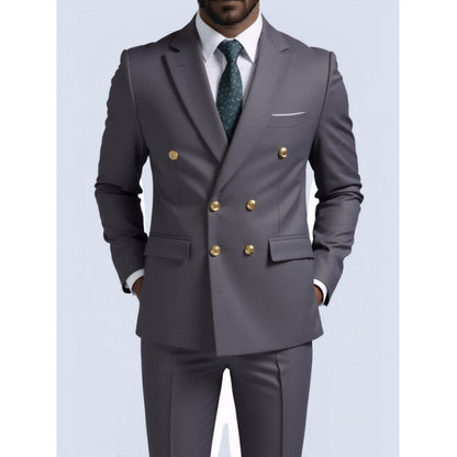Mens Double-Breasted Fashionable Casual Blazer