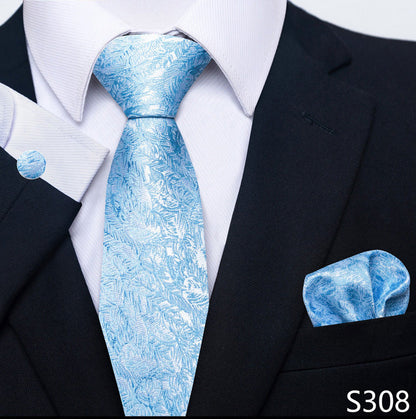 Men's Creative All-match Business Formal Wear Tie Scarf Cuff Buckle Set