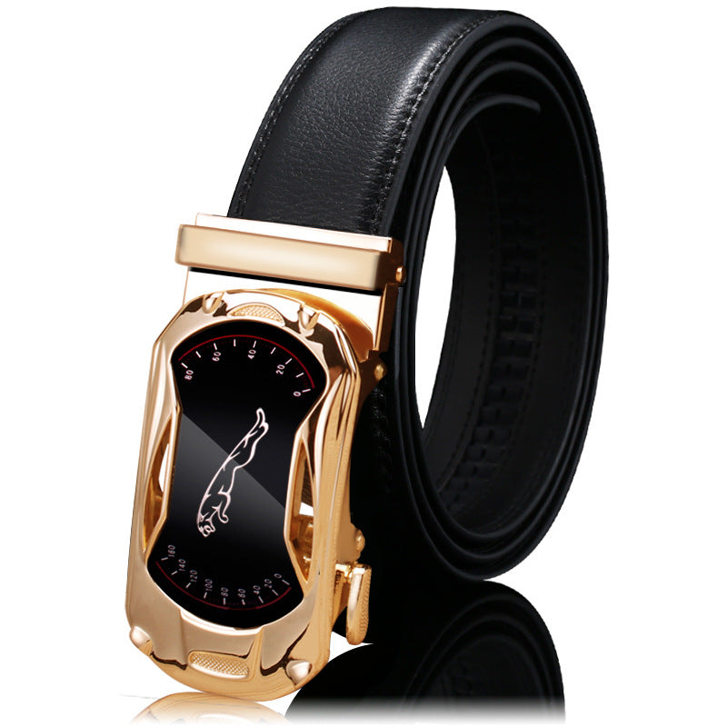 Mens Genuine Leather Belt With Automatic Buckle