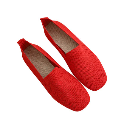 Plus Size Knitted Flat Shoes for Women