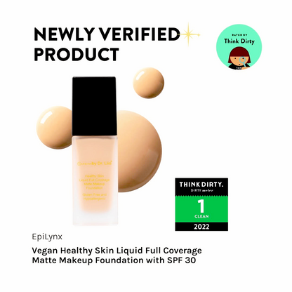 Healthy Skin Full Coverage Matte Foundation with SPF 30 – Vegan, Gluten-Free & Hydrating
