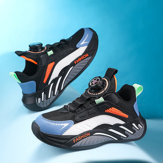 New Autumn Non-Slip Soft-Soled Running Sneakers With Rotating Buckles For Older And Teenage Kids