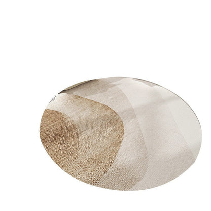 Round Cashmere Look Rug For The Bedroom Home Use
