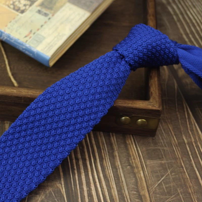 Narrow Woolen College Style Knitted Tie For Men And Women