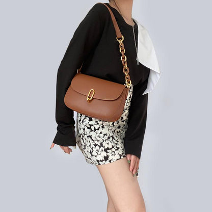Luxury Retro Cowgirl Saddle Bag | Genuine Leather Brown Handbag