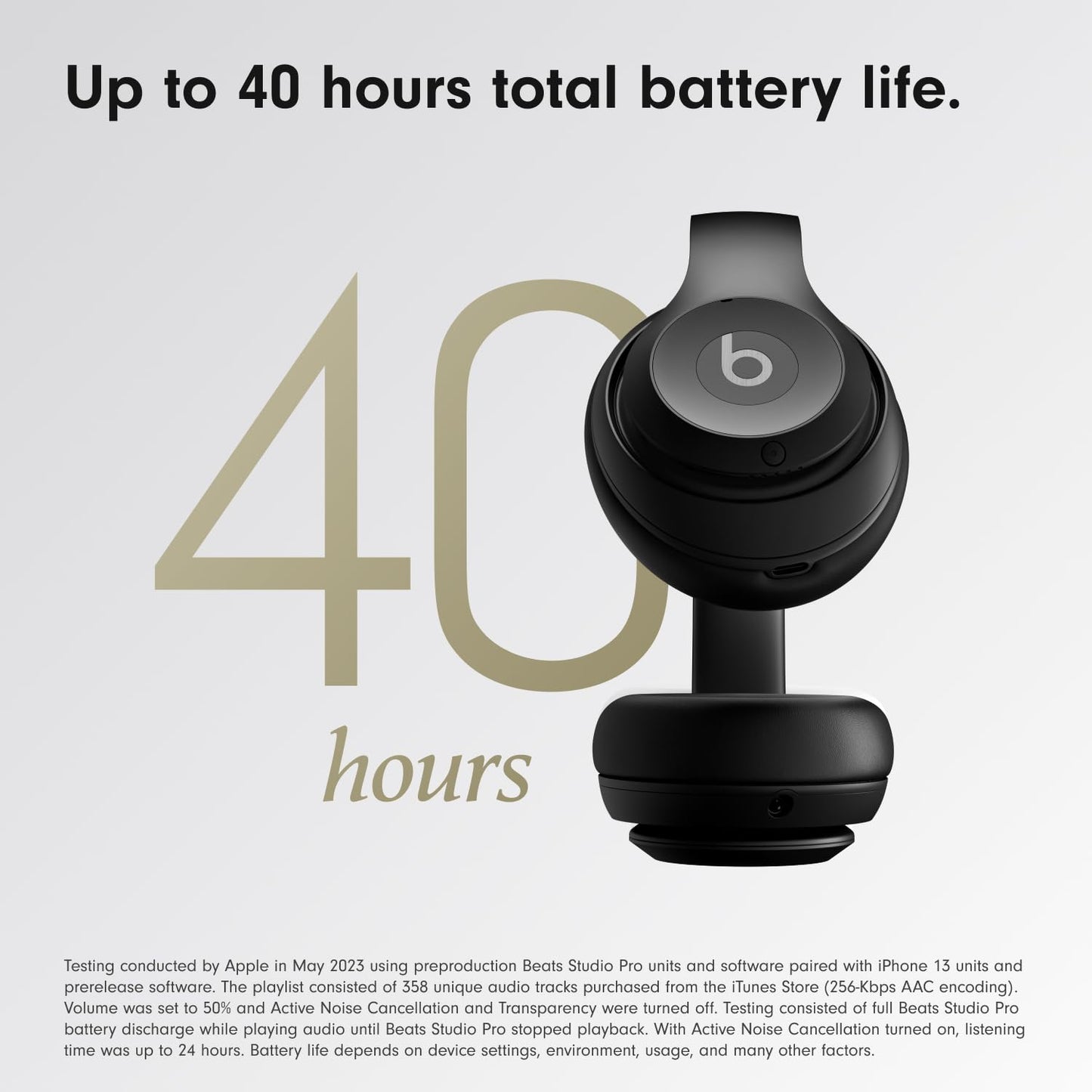 Beats Studio Pro Premium Wireless Over-Ear Headphones- Up to 40-Hour Battery Life, Active Noise Cancelling, Great for Travel & Commuting, USB-C Lossless Audio, Apple & Android Compatible -Black (Refurbished)