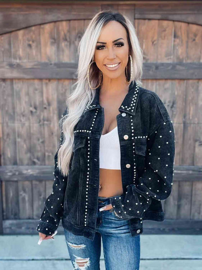 Women’s Collared Neck Button-Down Jacket For Casual and Everyday Use Elegant Simple Jacket