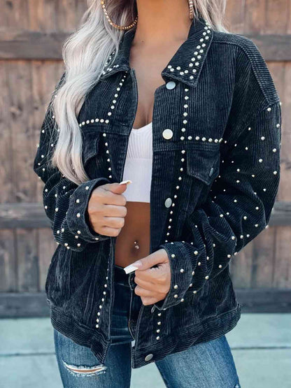 Women’s Collared Neck Button-Down Jacket For Casual and Everyday Use Elegant Simple Jacket