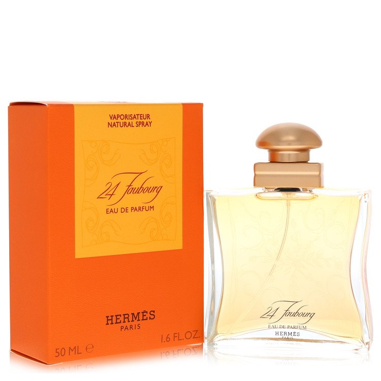 24 Faubourg by Hermes Eau De Parfum Spray 1.7 oz bottle and orange packaging box