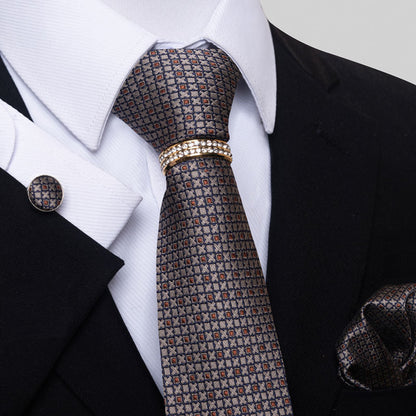 Multi Colored Striped Floral Mens Tie