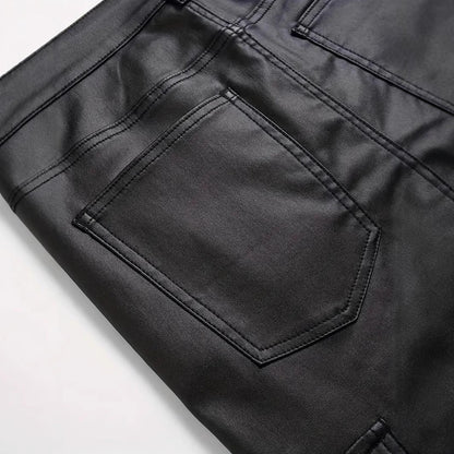 Mens Windproof PU Pants For Motorcycle And Outdoor Riding