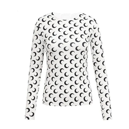 Women's Long-Sleeved Marine Moon T-Shirts & Underwear