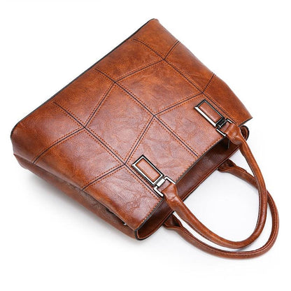 Luxury 3 Piece Leather Tote Set | Genuine Leather Cowgirl Shoulder Bag & Clutch