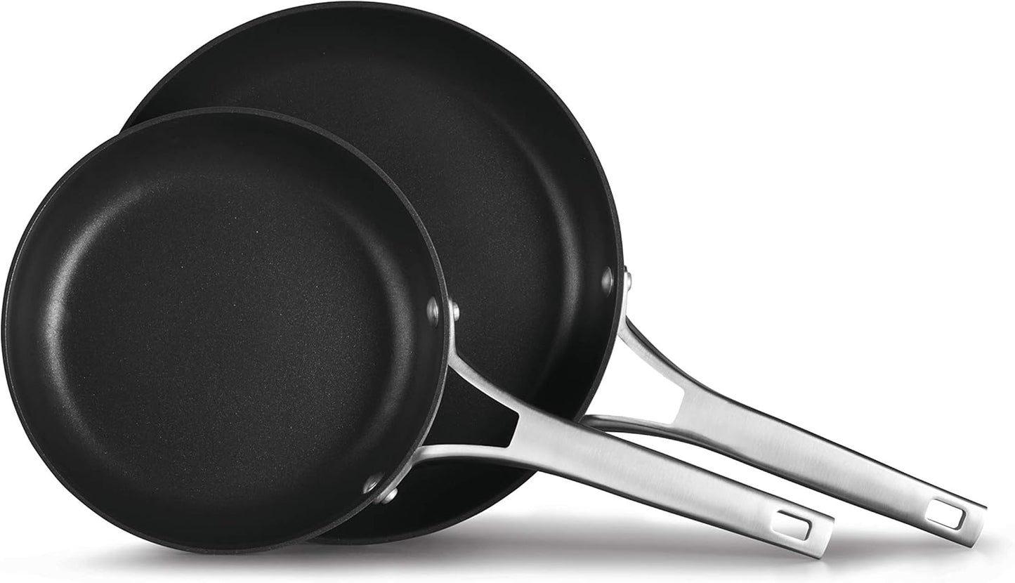 Calphalon 2029637 Premier Hard-Anodized Nonstick 2-Piece 8 10-Inch Frying Pan Set 8/10 Combo Black