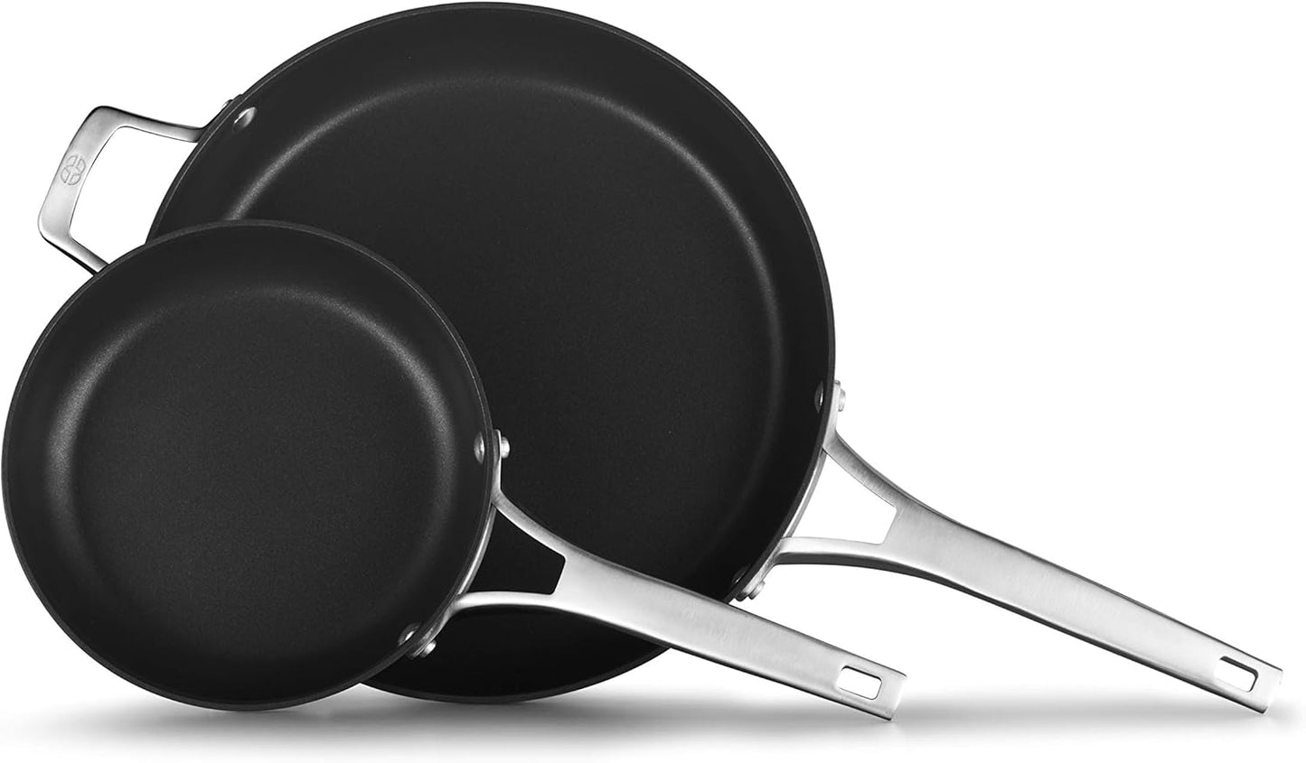 Calphalon 2029636 Premier Hard-Anodized Nonstick 2-Piece 8 12-Inch Frying Pan Set 8/12 Combo Black