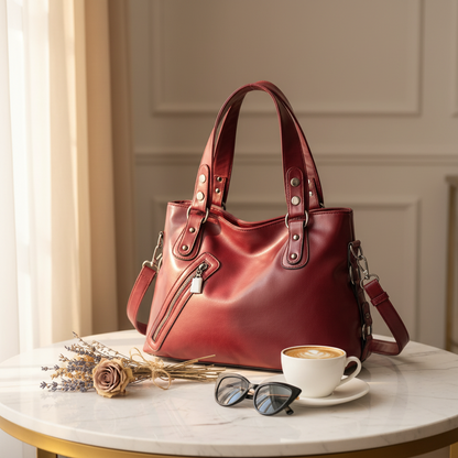 Lightweight Shoulder Bag with Zipper Adjustable Strap Everyday Bag