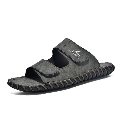 Men's Casual Outdoor Leather Slippers