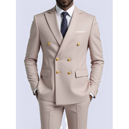 Mens Double-Breasted Fashionable Casual Blazer