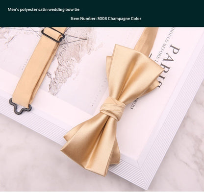 Mens Polyester Wedding Bow Tie