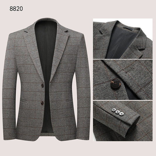 Mens Casual Suit Stretchy Wrinkle-free Trendy Suit