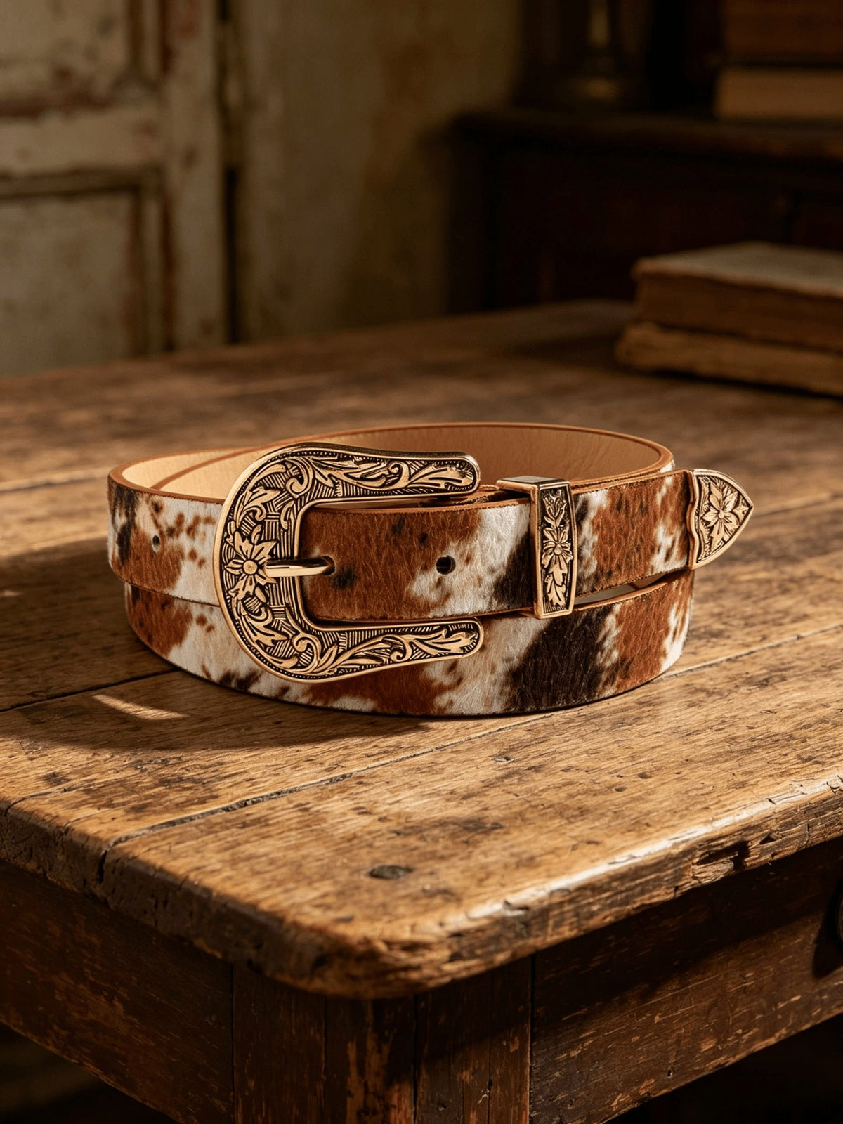 European And American New Retro Carved Imitation Horse Hair Leopard Print Fashion Y2K Dopamine Western Buckle Belt Cross-Border Women's Belt