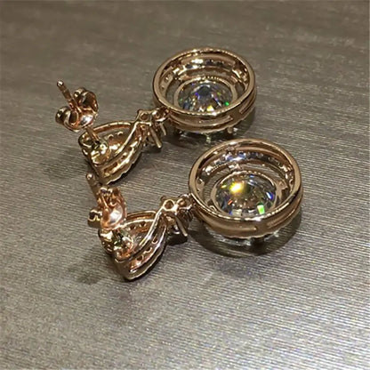 Elegant Heart-Shaped Zirconia Earrings for Women