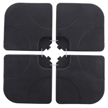 Ainfox 220 lb Weighted Umbrella Base Fillable Patio Umbrella Stand Waterproof Holder 4 Pack Weights Black