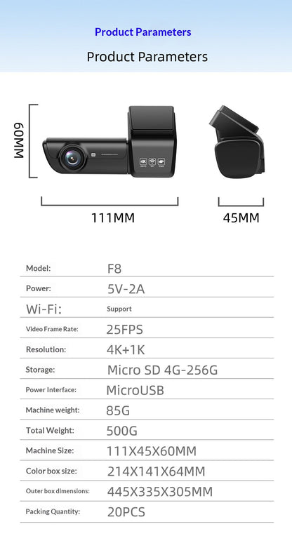 HD WiFi Dash Cam For Cars, High Definition Vehicle DVR Recorder