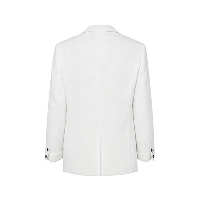 Mens White Suit With Embroidered Tailoring