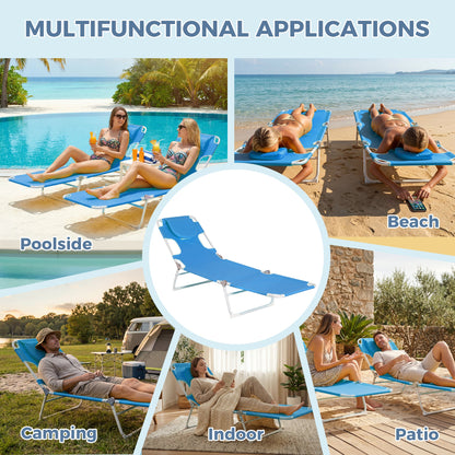 Ainfox Folding Chaise Lounge Chair, Patio Sun Tanning Lounger Reclining Back