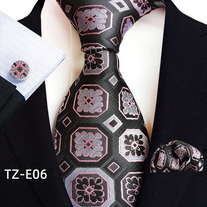 Paisley Tie Square Scarf Pocket Square Cufflinks Three-piece Set