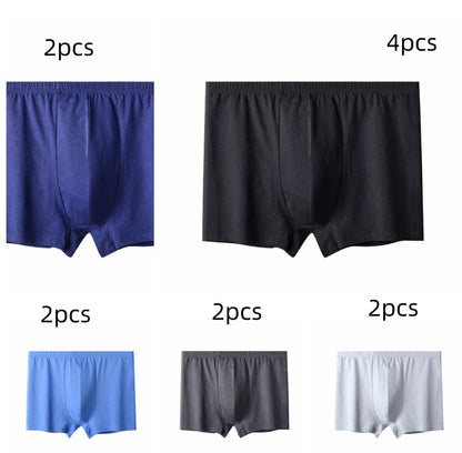 Men's High-waisted Pure Cotton Plus Size Loose Deep-crotch Cotton Breathable Boxer Shorts