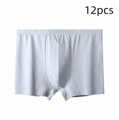 Men's High-waisted Pure Cotton Plus Size Loose Deep-crotch Cotton Breathable Boxer Shorts