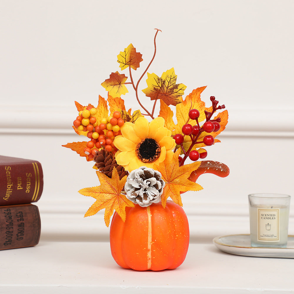 Halloween Autumn Decoration Sunflower Simulation Pumpkin Desktop Decoration