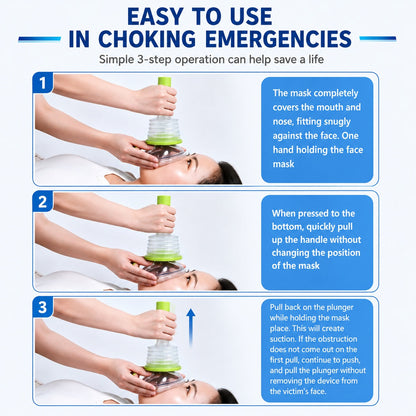 Portable Choking Rescue Device First Aid Kit With Adult And Child Masks Airway Clearance Suction Device For Home Family Safety