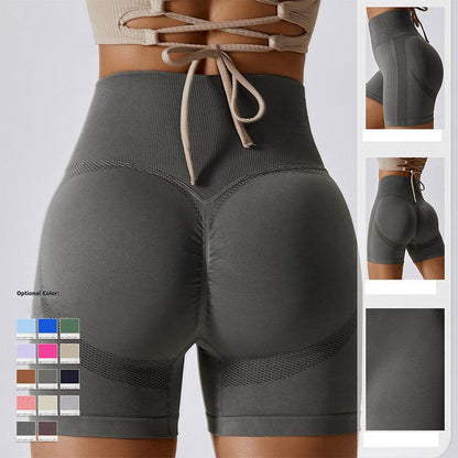 Country Girl High-Waisted Fitness Shorts | Butt Lifting & Ribbed Activewear for Yoga & Running
