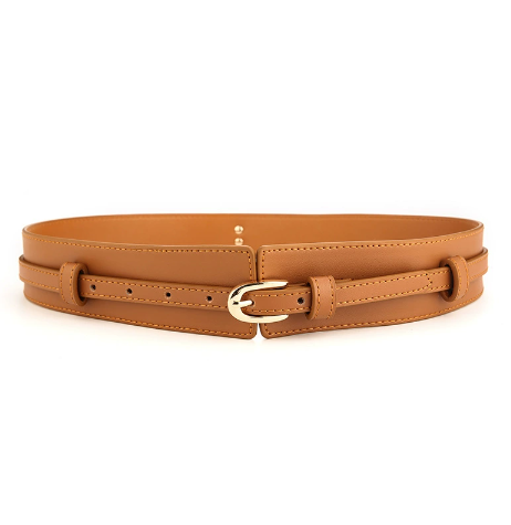 Wide waist belt-waist seal-camel color-1 piece