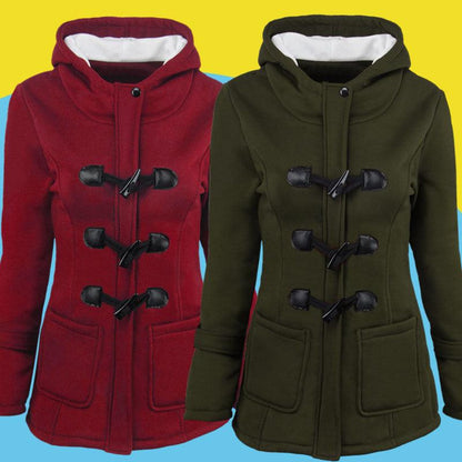 Cow Horn Button Hooded Jacket | Cozy & Stylish for the Modern Cowgirl