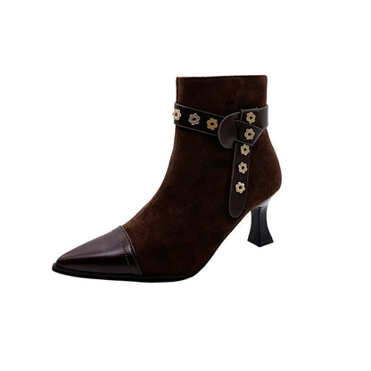 Trendy Women's Ankle Boots - Korean Style, Pointed Toe
