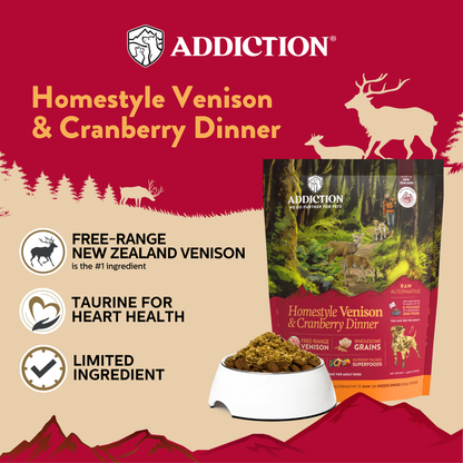 Addiction Venison Air-Dried Dog Food & Treats Duo