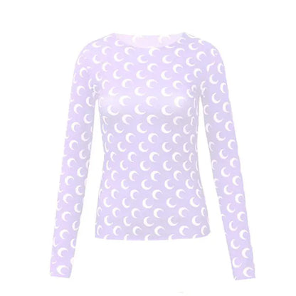 Women's Long-Sleeved Marine Moon T-Shirts & Underwear