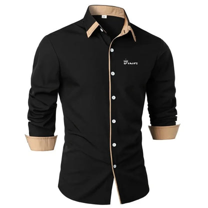 Men's Shirt Dress Shirt Casual Shirt Button Up Shirt Prom Shirt Plain Formal Long Sleeve Lapel All Seasons Men's Clothing